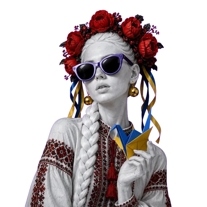 Дівчина у вишиванці з соняшником